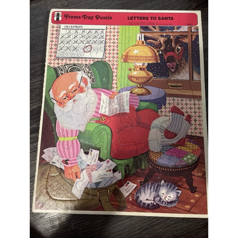 Rainbow Works 1987 Letters To Santa Frame-Tray Puzzle‎